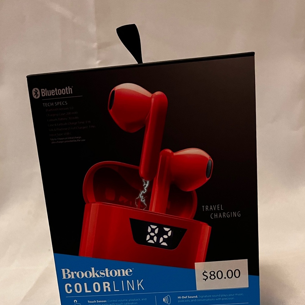 Brookstone Red Wireless Earbuds